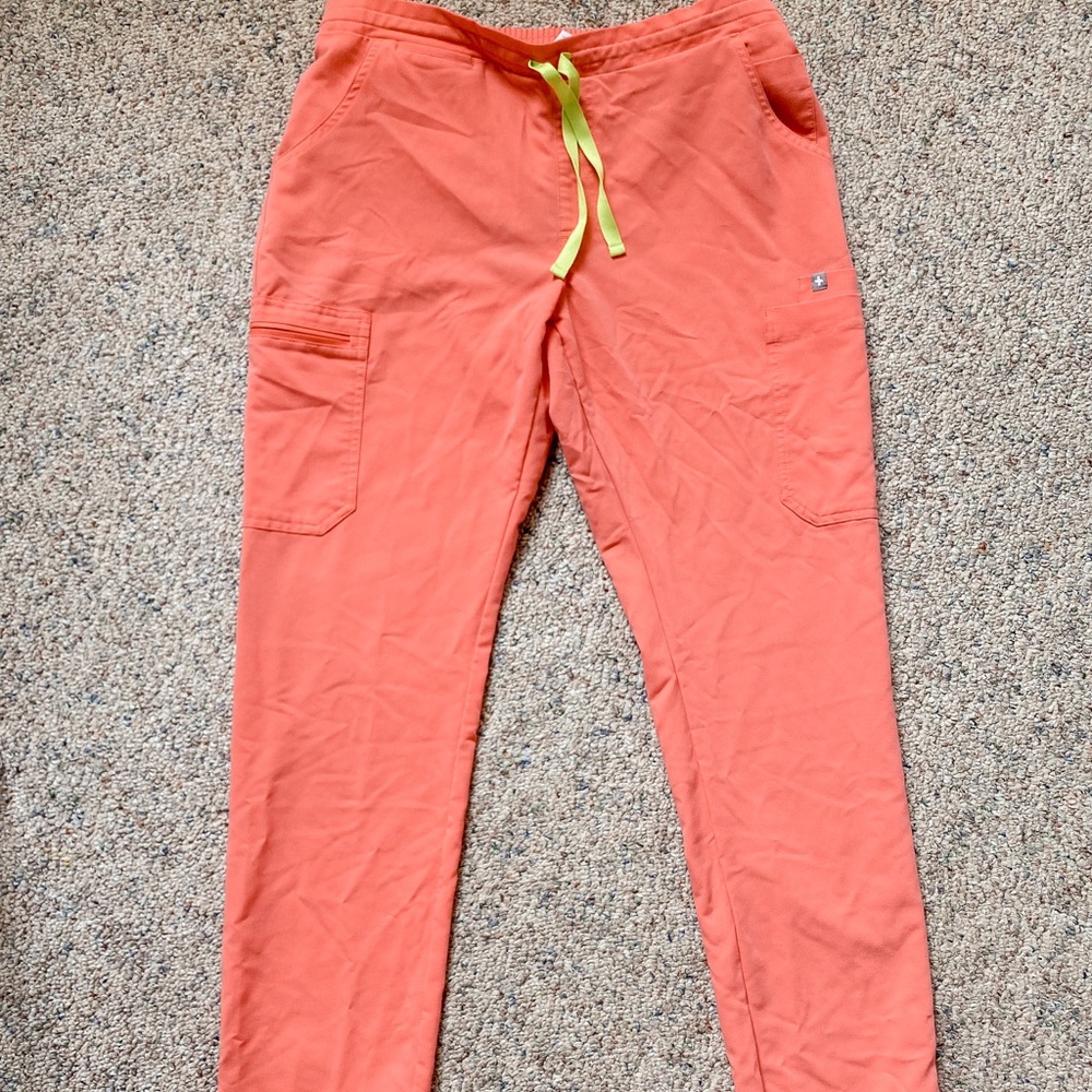 Womens Hot Coral Yola Scrub Bottom size Medium